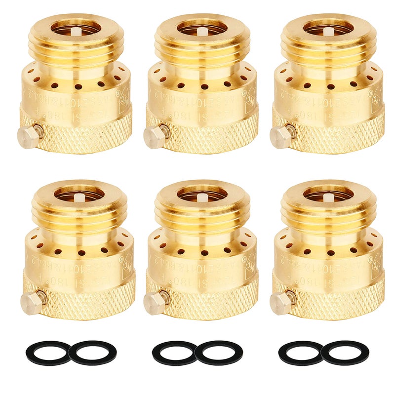 WHK Hose Bib Backflow Preventer Vacuum Breaker Garden Hose Check Valve to Connect 3/4 Inch Outdoor Faucet Spigot Sprinkler RV Anti-Siphon 6 Packs - Image 1